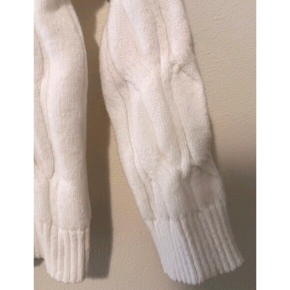Madden NYC White Cable Knit Crewneck Pullover Sweater Sz M 100% Polyester - Picture 11 of 14